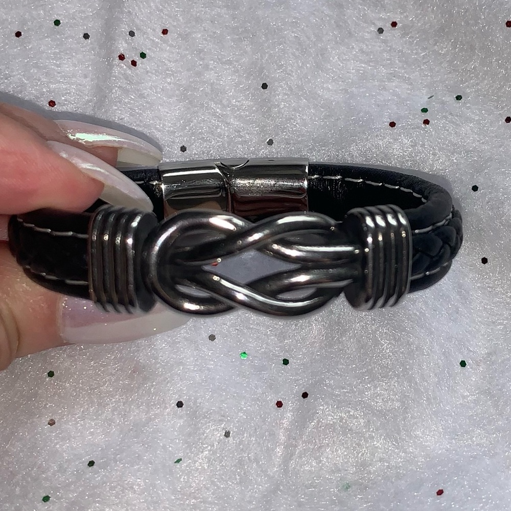 Genuine Braided Leather Bangle/Cuff Bracelet… Unisex (Men’s or Women’s) - Picture 16 of 16
